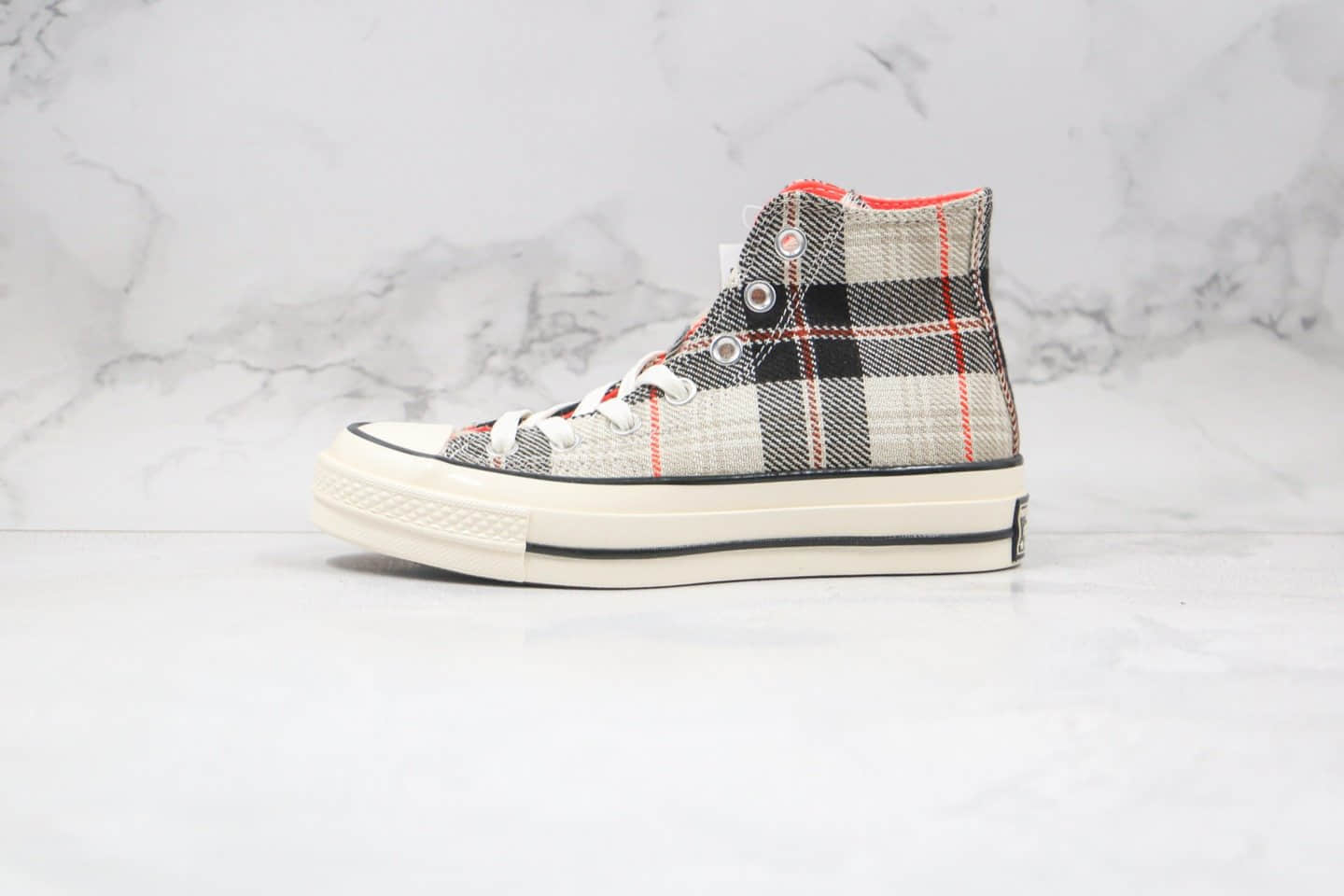 匡威Converse 70s Plaid公司级版本高帮苏格兰格子灰色硫化板鞋原盒原标 (ID:55957) - 图片1