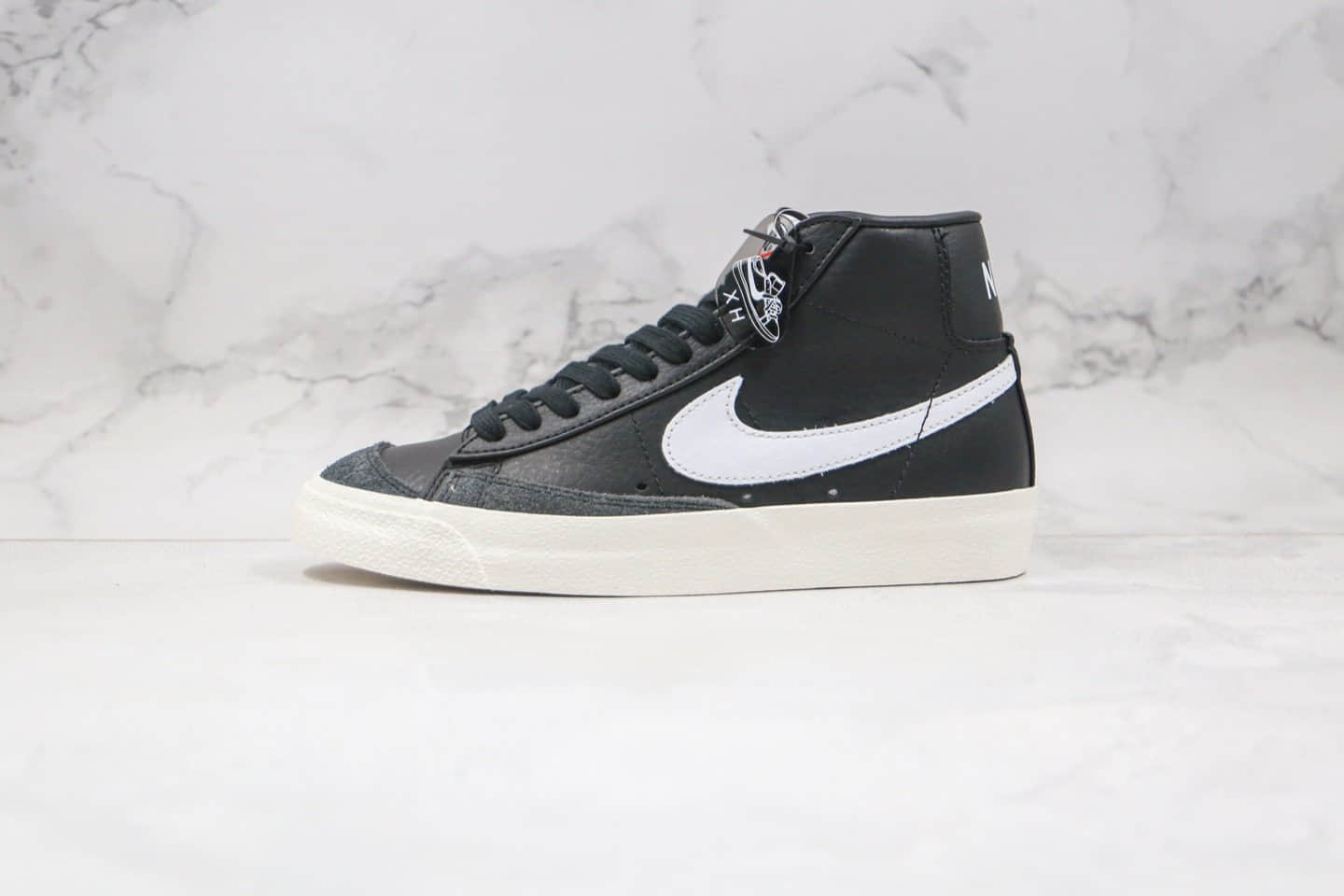 耐克Nike ZOOM BLAZER MID纯原版本中帮开拓者板鞋皮面黑白色内置气垫原楦头纸板打造 (ID:56006) - 图片1