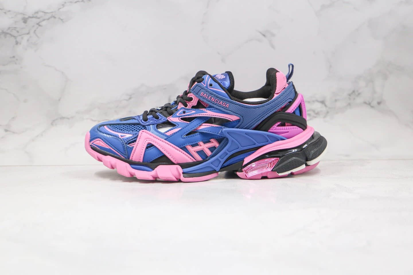 巴黎世家Balenciaga Track 4.0纯原版本复古老爹鞋四代蓝粉色原档案数据开发原盒配件齐全 (ID:56133) - 图片1