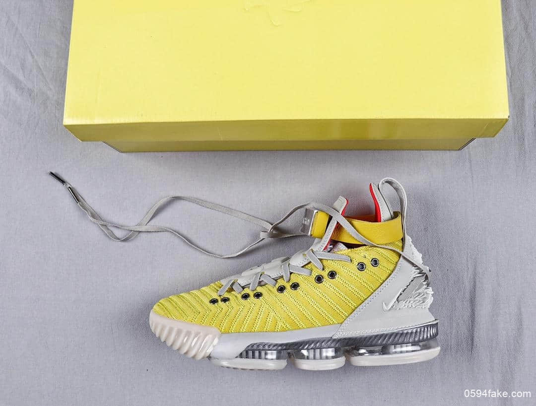 耐克Nike Lebron HFR Harlem Stage 詹姆斯16代白黄浮雕雄狮湖人签名战靴室内实战中帮篮球鞋 货号:CI1144-700
