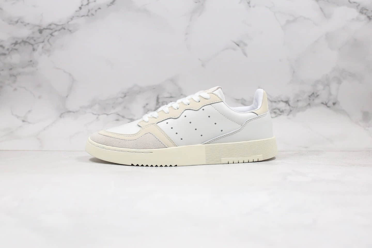 阿迪达斯Adidas SUPERCOURT纯原版本三叶草复古休闲板鞋米白灰色原盒原标 (ID:56244) - 图片1
