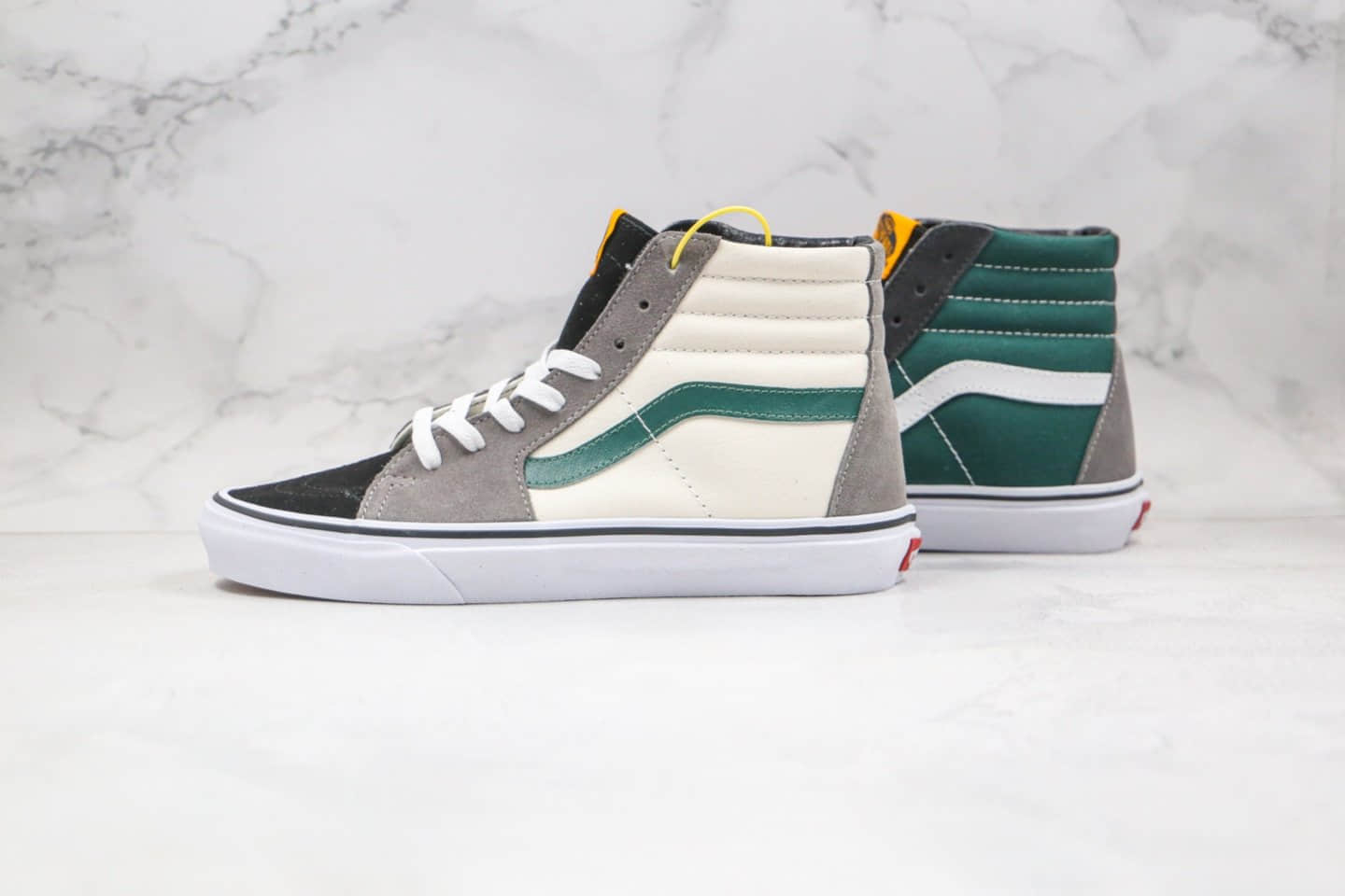 万斯Vans SK8-Hi公司级版本高帮灰绿色鸳鸯麂皮硫化板鞋原盒原标原档案数据开发 (ID:56348) - 图片1