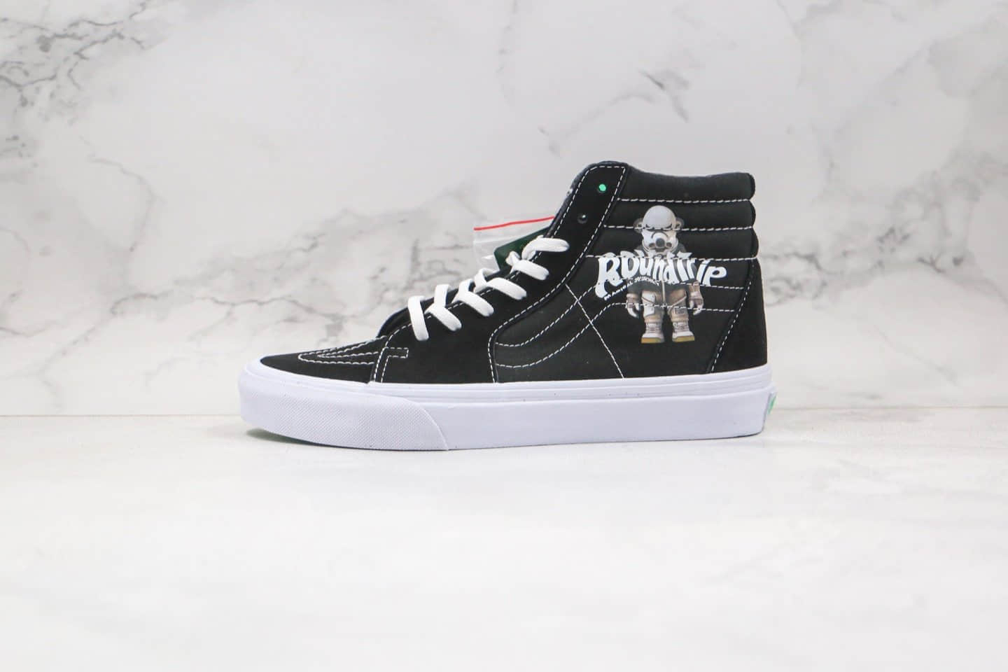 万斯Vans × sparkey联名款公司级版本高帮冲锋兵涂鸦玩偶联名款黑色硫化板鞋原盒原标 (ID:56568) - 图片1