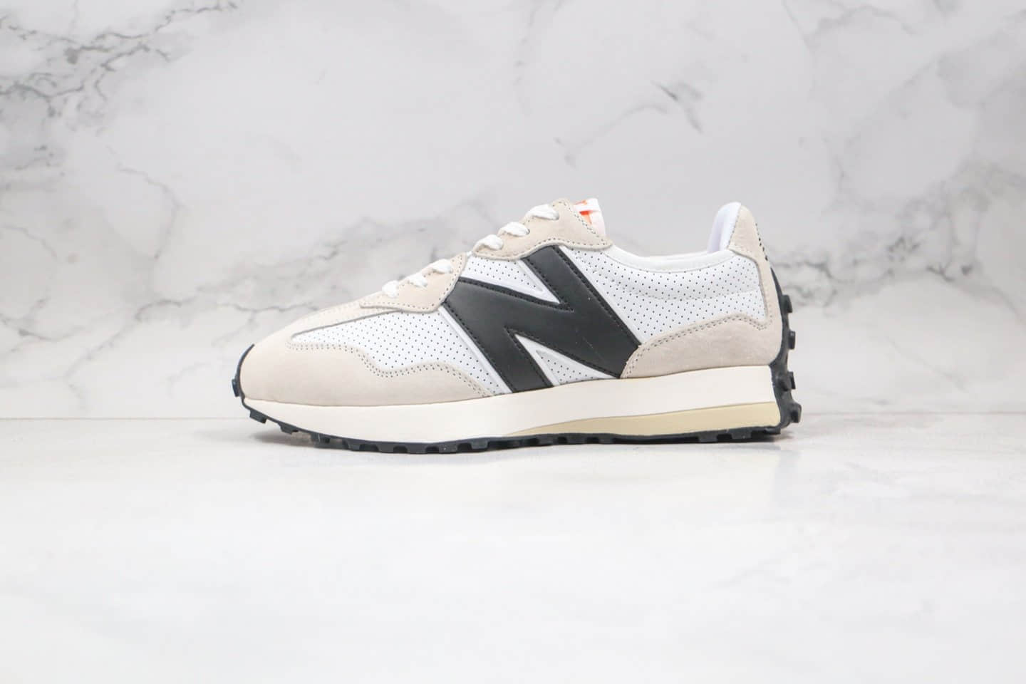 新百伦New Balance 327纯原版本复古慢跑鞋NB327白黑色原楦头纸板打造 (ID:56605) - 图片1