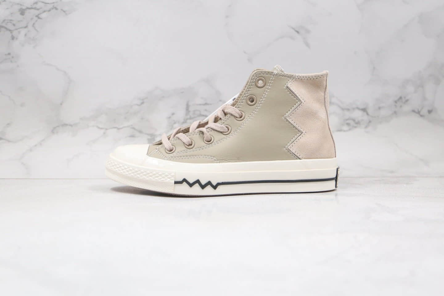 匡威Converse VLGT Leather and Suede Chunk 70s小红书爆款高帮硫化帆布鞋心电图岩石灰色原档案数据开发 (ID:56754) - 图片1