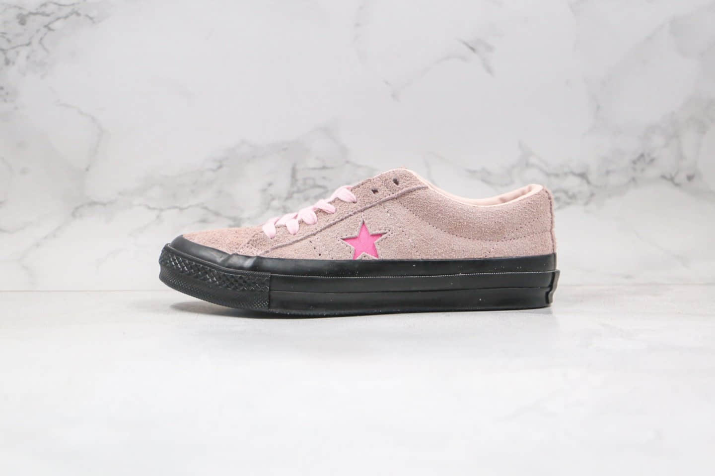 匡威Converse One star公司级版本木村一星低帮冷杉粉麂皮硫化板鞋原盒原标 货号:163374C