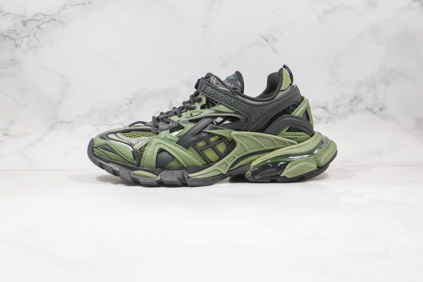 巴黎世家Balenciaga Track 4.0纯原版本复古老爹鞋四代黑绿色原鞋开模原盒配件齐全 (ID:57255) - 图片1