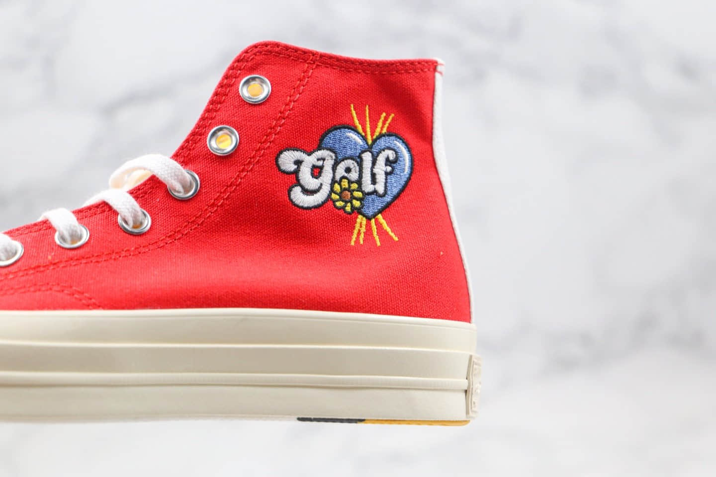 匡威Converse Chuck 70 x GOLF le FLEUR公司级版本高帮小花彩虹色帆布鞋原盒原标 货号:169910C