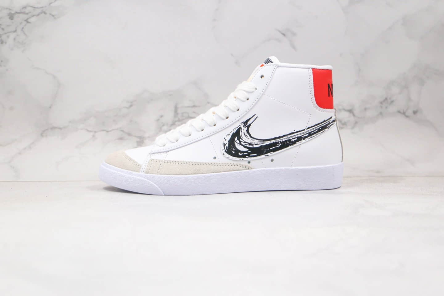 耐克Nike Blazer Mid VNTG 77纯原版本中帮开拓者涂鸦黑勾板鞋内置Zoom气垫 货号:CW7580-110