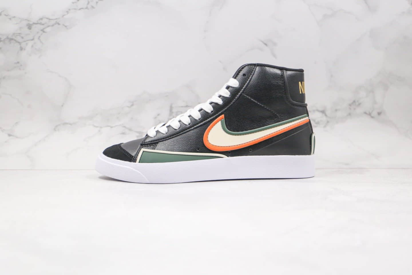 耐克Nike Blazer Mid 1977纯原版本中帮开拓者黑彩虹滴塑板鞋内置气垫原盒原标 (ID:57715) - 图片1