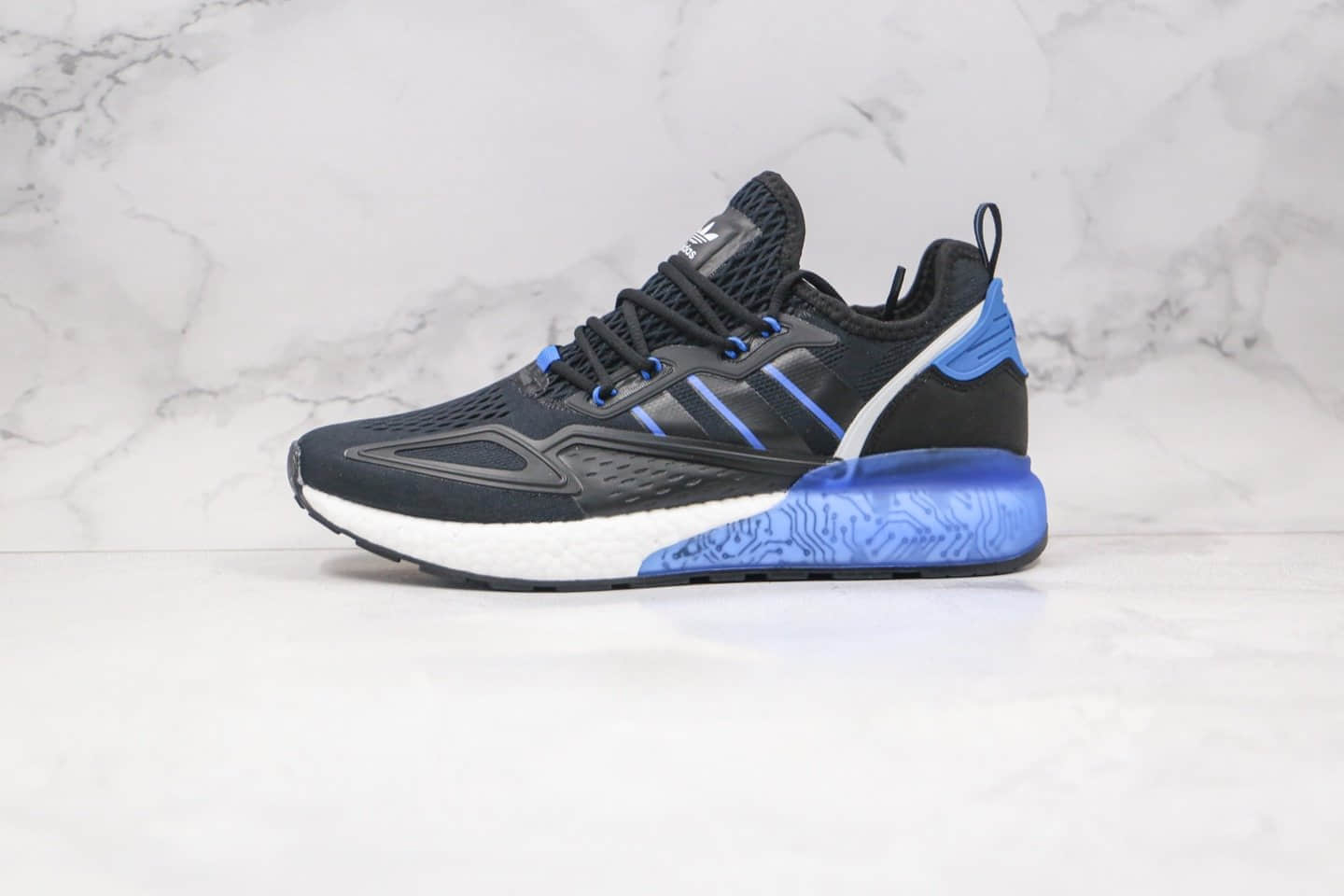 阿迪达斯Adidas Originals ZX 2K Boost纯原版本爆米花跑鞋易烊千玺同款ZX 2K黑蓝色原鞋开模一比一打造 货号:FY1458