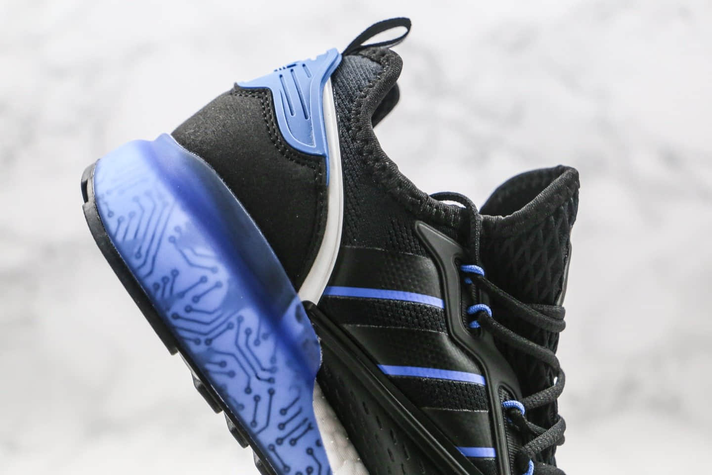 阿迪达斯Adidas Originals ZX 2K Boost纯原版本爆米花跑鞋易烊千玺同款ZX 2K黑蓝色原鞋开模一比一打造 货号:FY1458