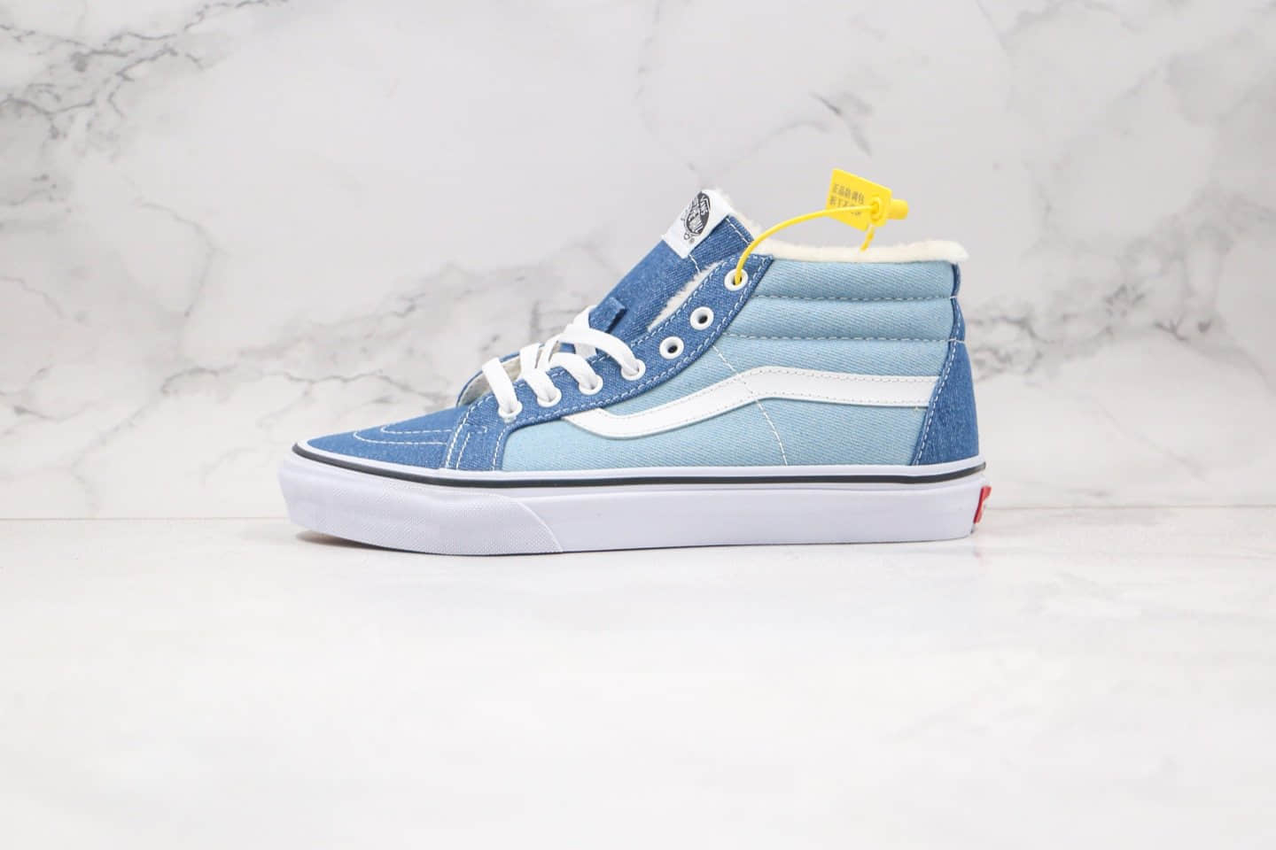 万斯Vans Sk8-Mid公司级版本中帮板鞋加绒牛仔蓝原厂硫化大底 (ID:57922) - 图片1