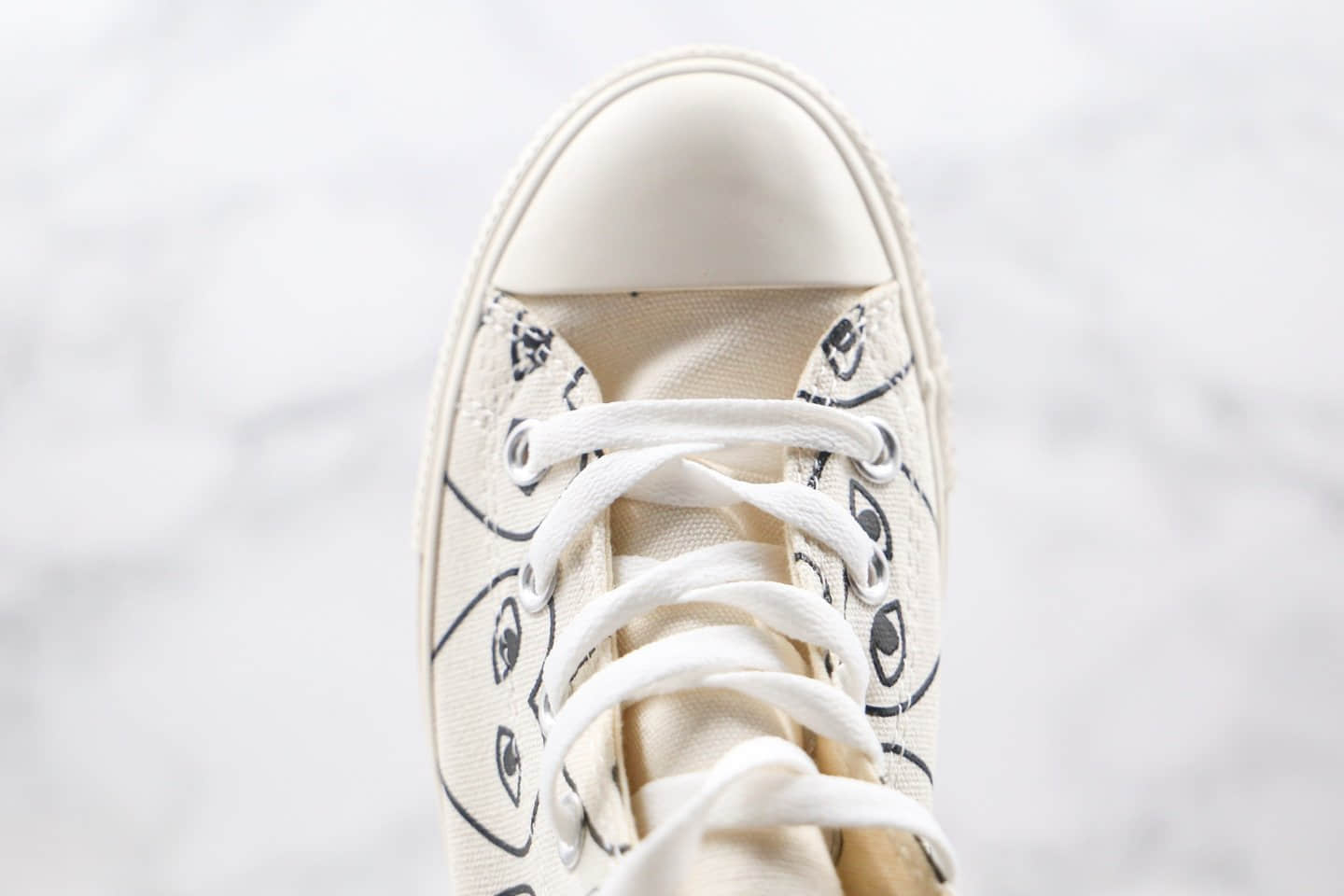 匡威Converse x 敏感内容G PLAY X 敏感内容ILEY Chuck Taylor All Star公司级版本日版限定款川久保玲联名高帮帆布鞋笑脸白敏感内容原标原盒