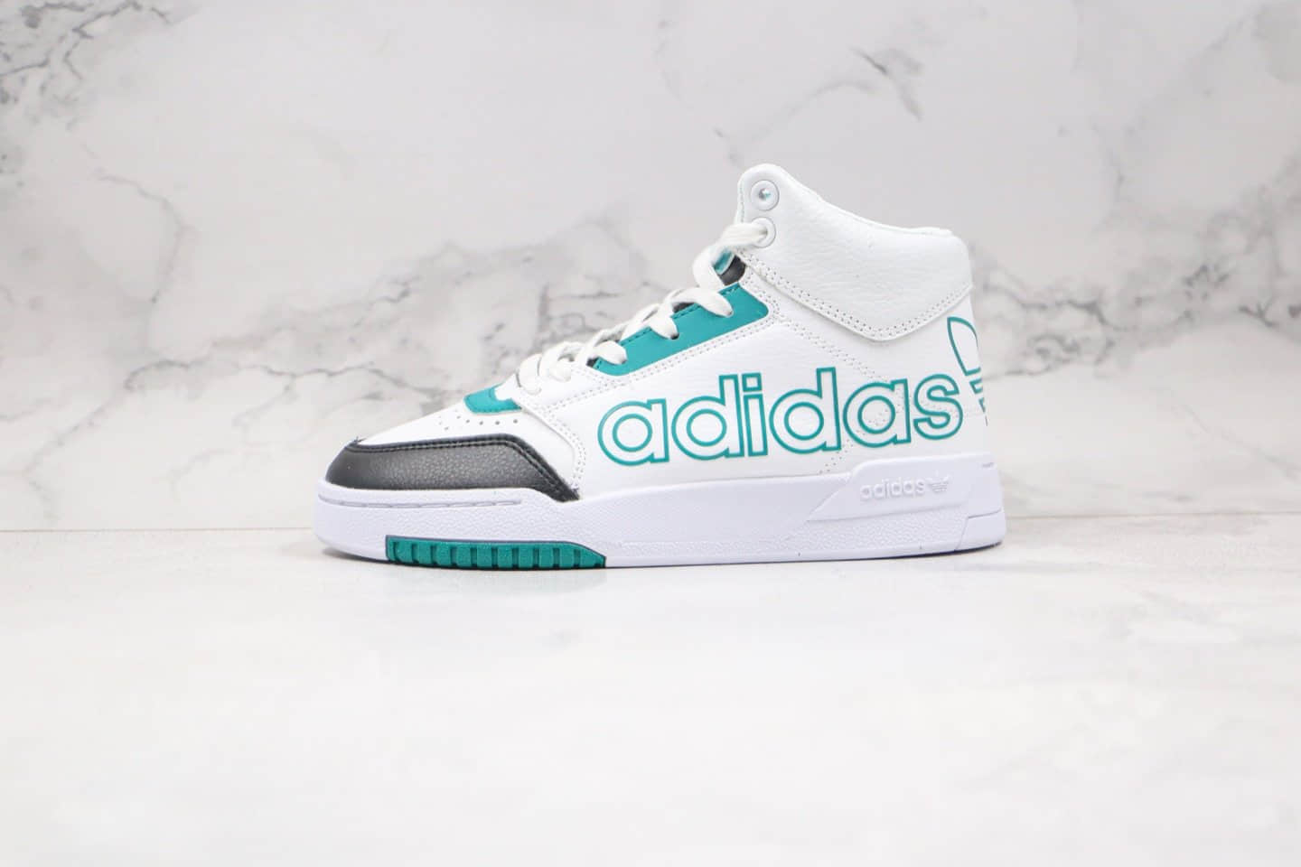 阿迪达斯adidas Drop Step纯原版本高帮复古皮面板鞋白绿色原盒原标 (ID:57937) - 图片1