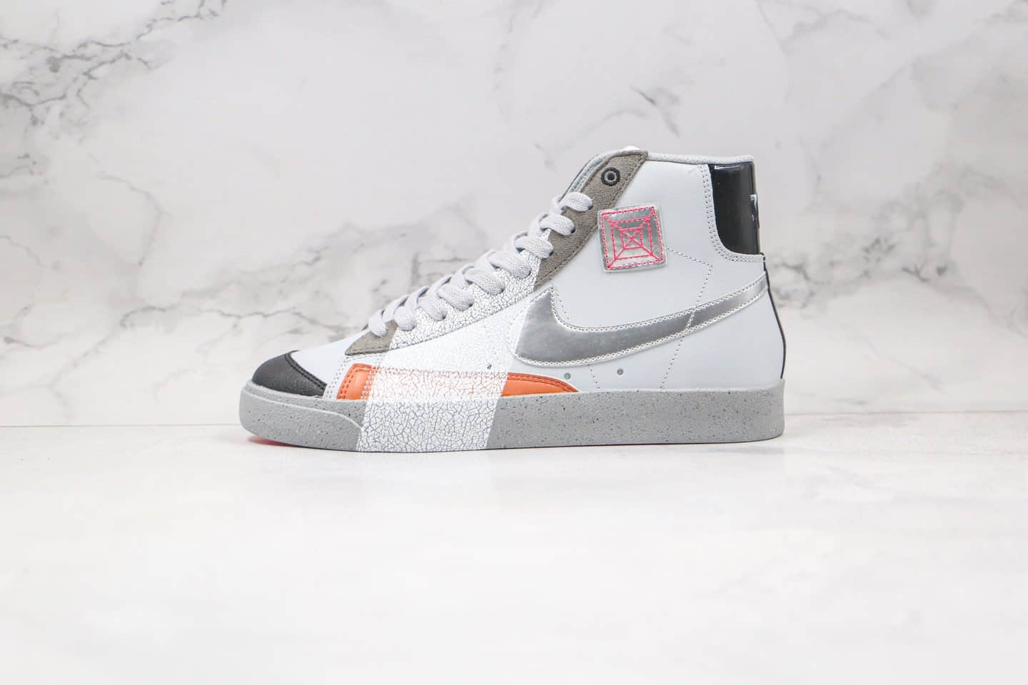 耐克Nike Blazer Mid ‘1977 VNTG纯原版本中帮开拓者今朝明朝联名款灰银色板鞋内置Zoom气垫 (ID:57985) - 图片1