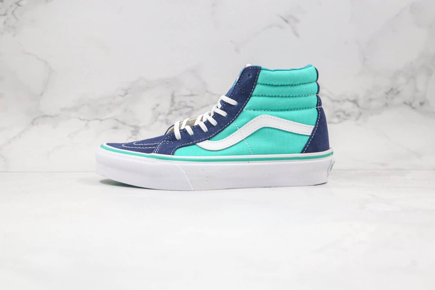 万斯Vans Vault SK8-Hi LX公司级版本高帮板鞋蓝绿拼接原楦打造 (ID:58258) - 图片1