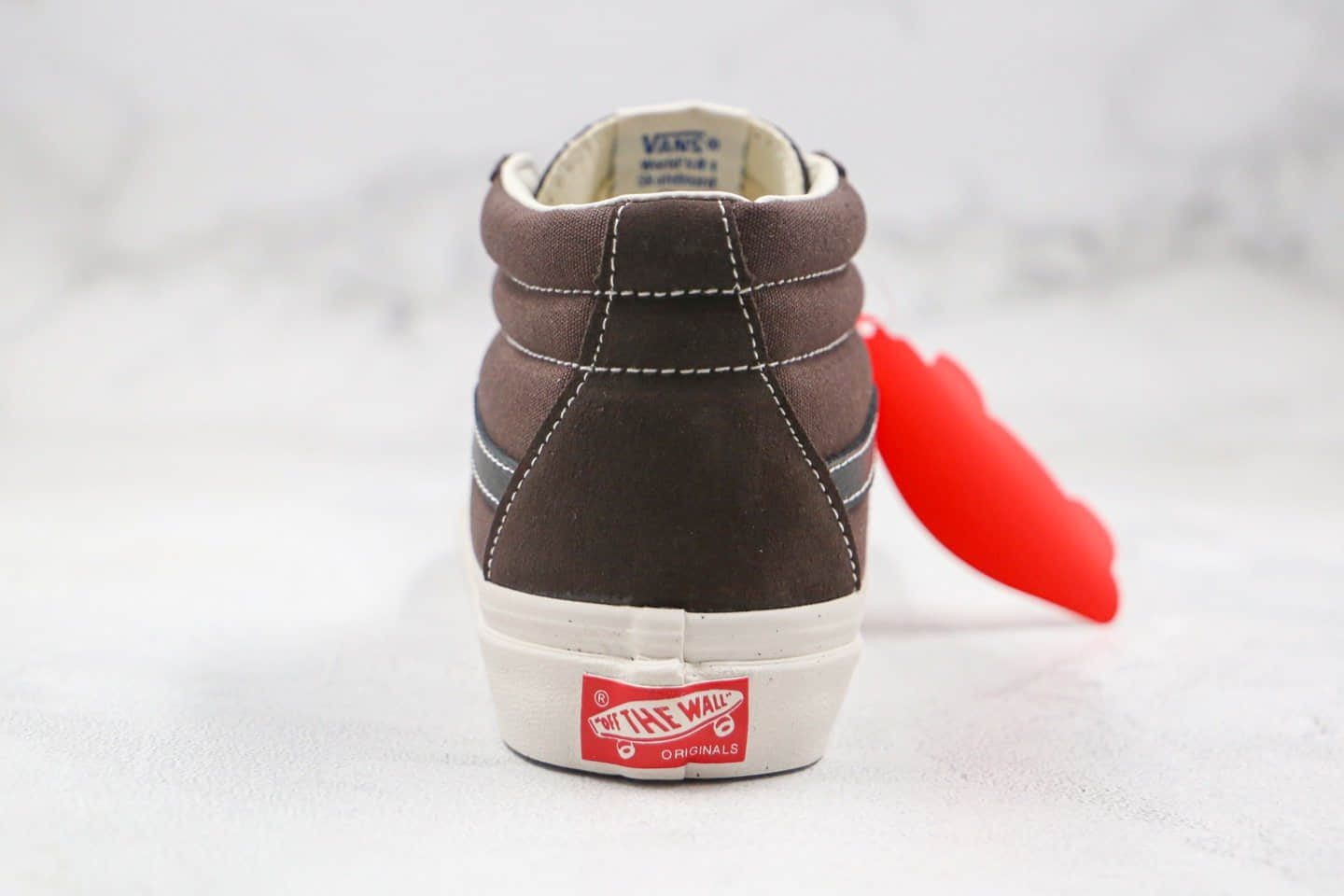 万斯Vans Sk8-Mid公司级版本中帮帆布麂皮拼接板鞋咖啡棕原厂硫化大底 货号：VN0A3Z敏感内容UN8