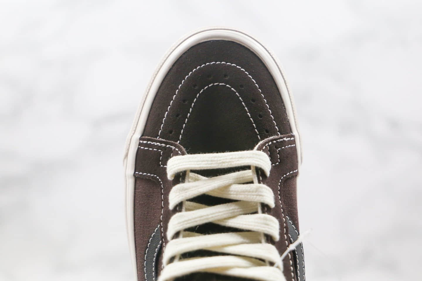 万斯Vans Sk8-Mid公司级版本中帮帆布麂皮拼接板鞋咖啡棕原厂硫化大底 货号：VN0A3Z敏感内容UN8