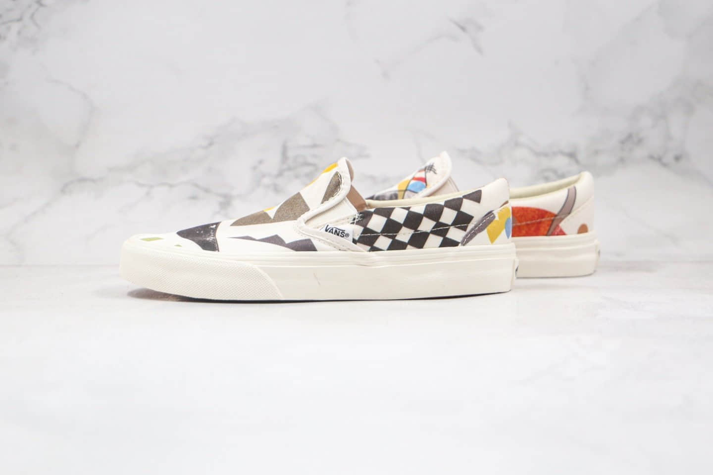 万斯Vans Authentic Moma联名公司级版本世界名画低帮油画瓦西里·康定斯基画作(橘)硫化板鞋原盒原标原鞋开模 (ID:59012) - 图片1