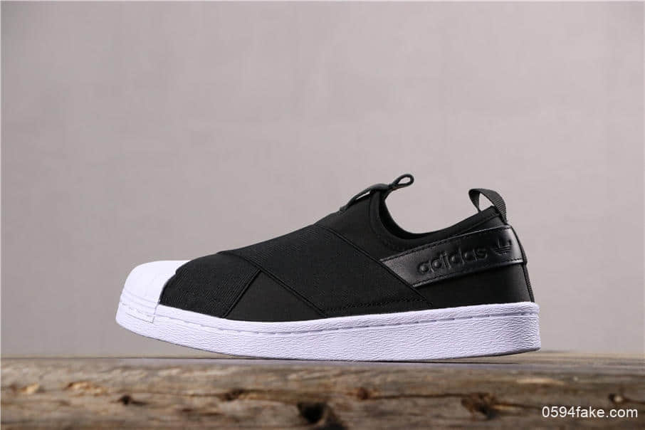 阿迪达斯Adidas SUPERSTAR SLIP ON W S贝壳头公司级交叉绑带黑白顶级版本敏感内容可充正 (ID:5905) - 图片1