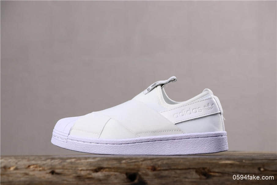 阿迪达斯Adidas SUPERSTAR SLIP ON W S贝壳头公司级交叉绑带全白白山联名款区别市面通货版本 (ID:5913) - 图片1