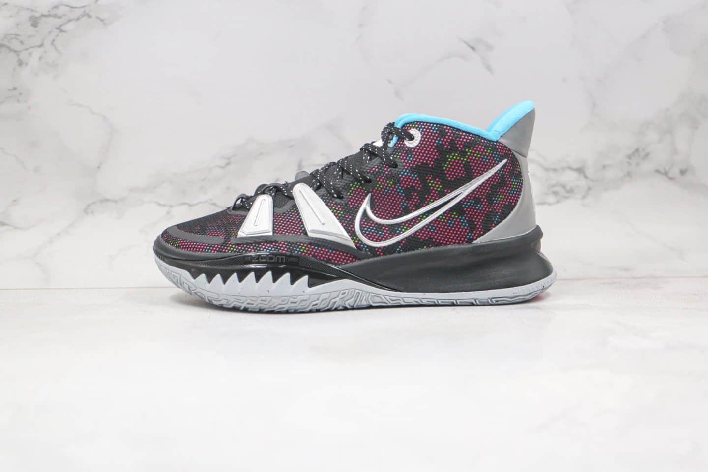 耐克Nike Kyrie 7 PRE HEAT EP LT TL3纯原版本欧文7代鲨鱼齿黑红色篮球鞋内置气垫支持实战 (ID:59270) - 图片1