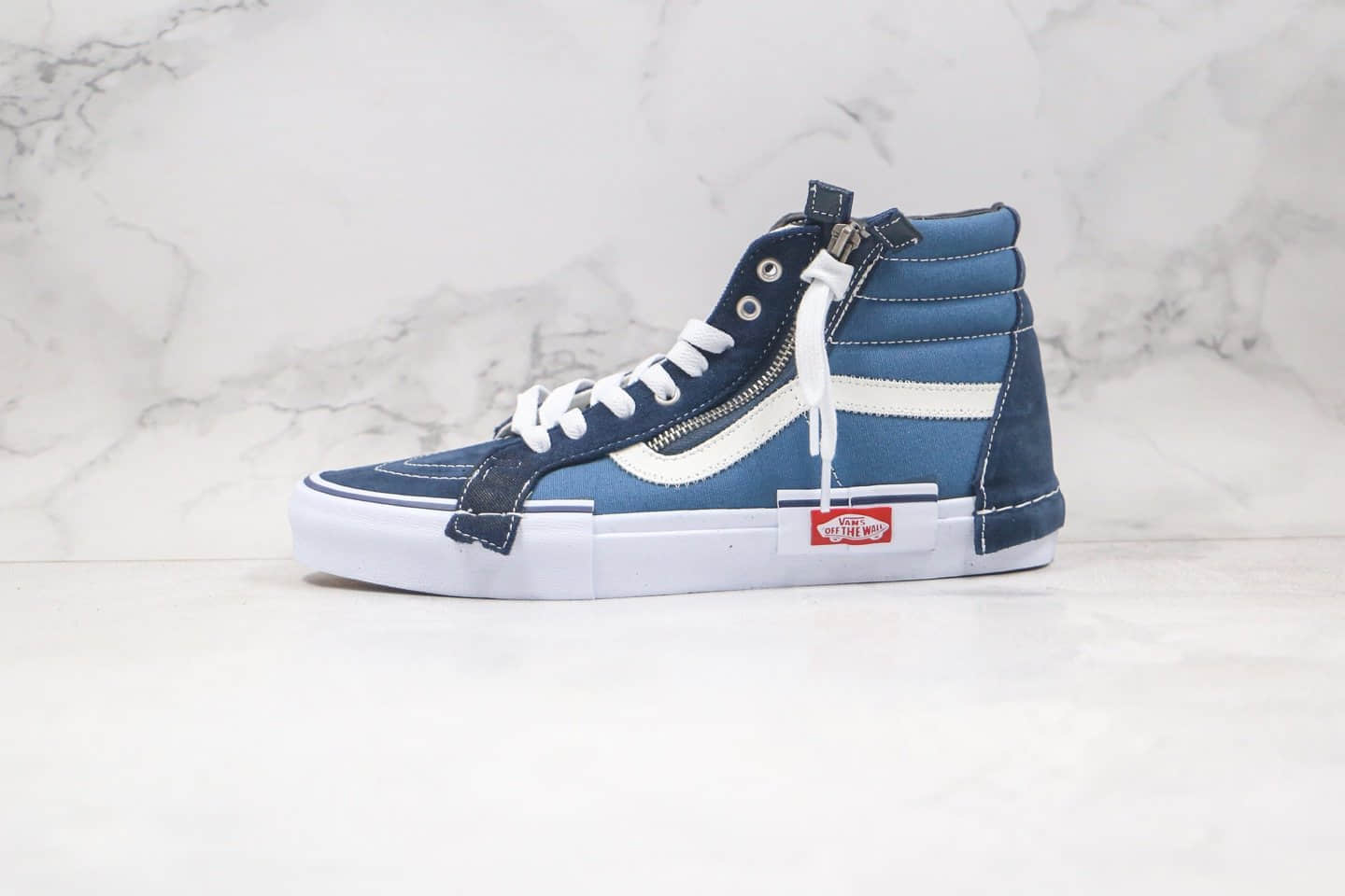 万斯Vans Vault Sk8-Hi Cap LX公司级版本高帮解构2.0蓝白色硫化板鞋原盒原标原档案数据开发 (ID:59338) - 图片1