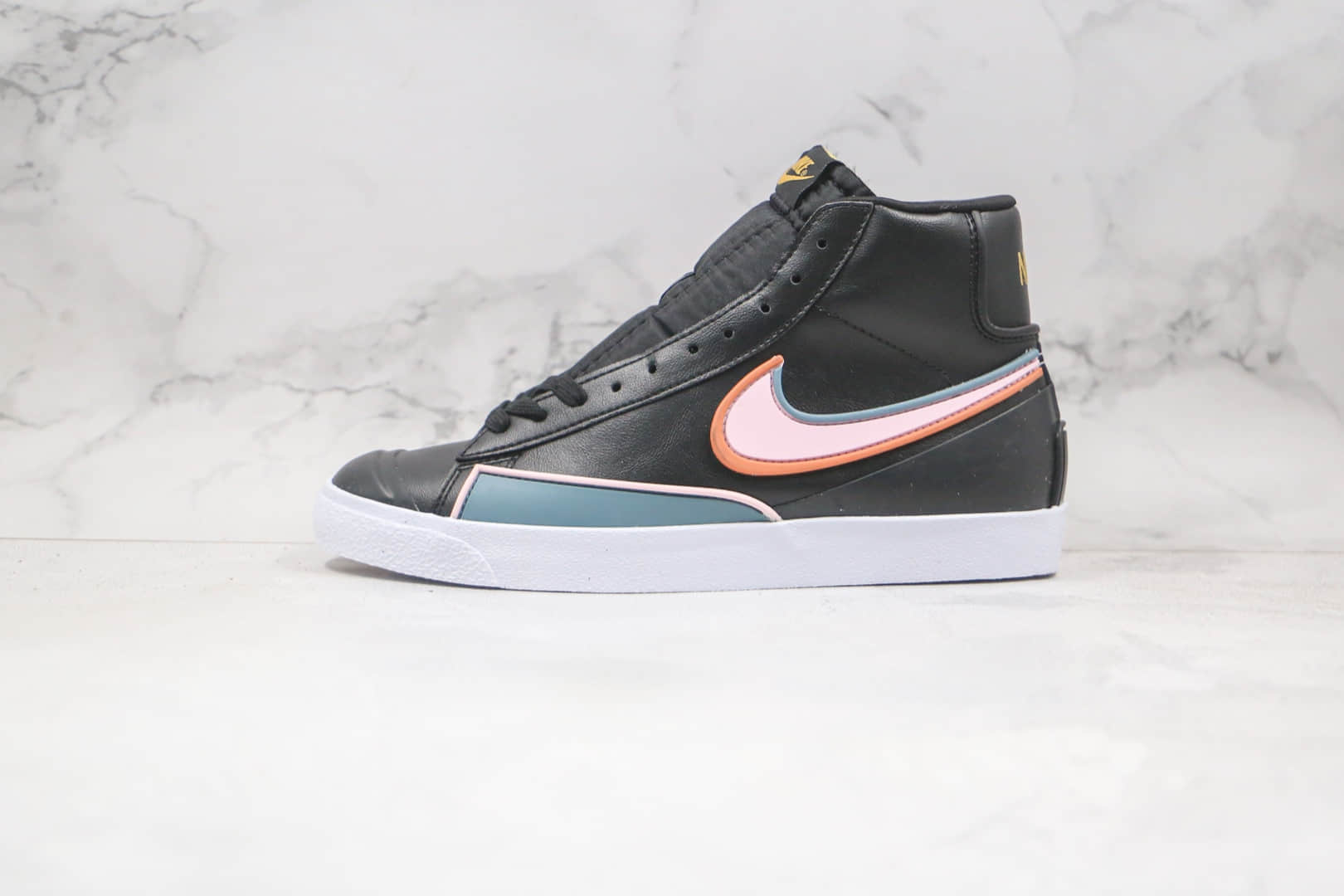 耐克Nike Blazer Mid 77 Infinite Rubberized Black纯原版本中帮开拓者黑粉女孩硫化板鞋原楦头纸板打造 (ID:59876) - 图片1