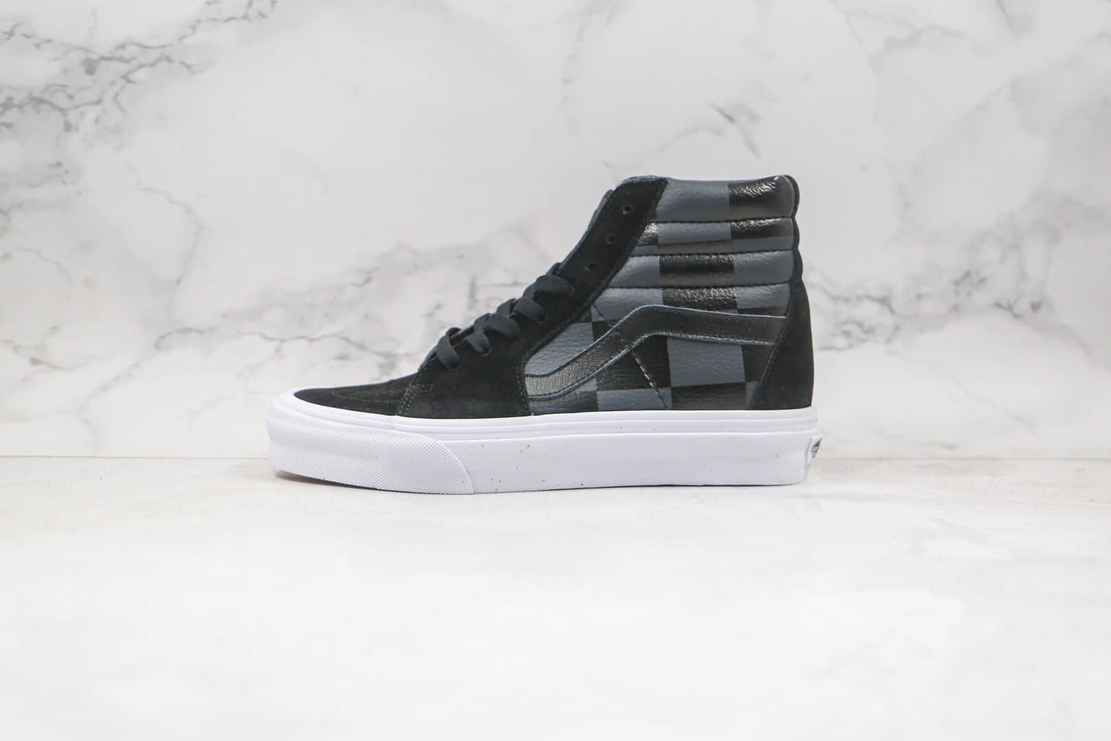 万斯Vans SK8-HI公司级版本高帮方块皮面硫化板鞋原楦头纸板打造原盒原标 (ID:60001) - 图片1