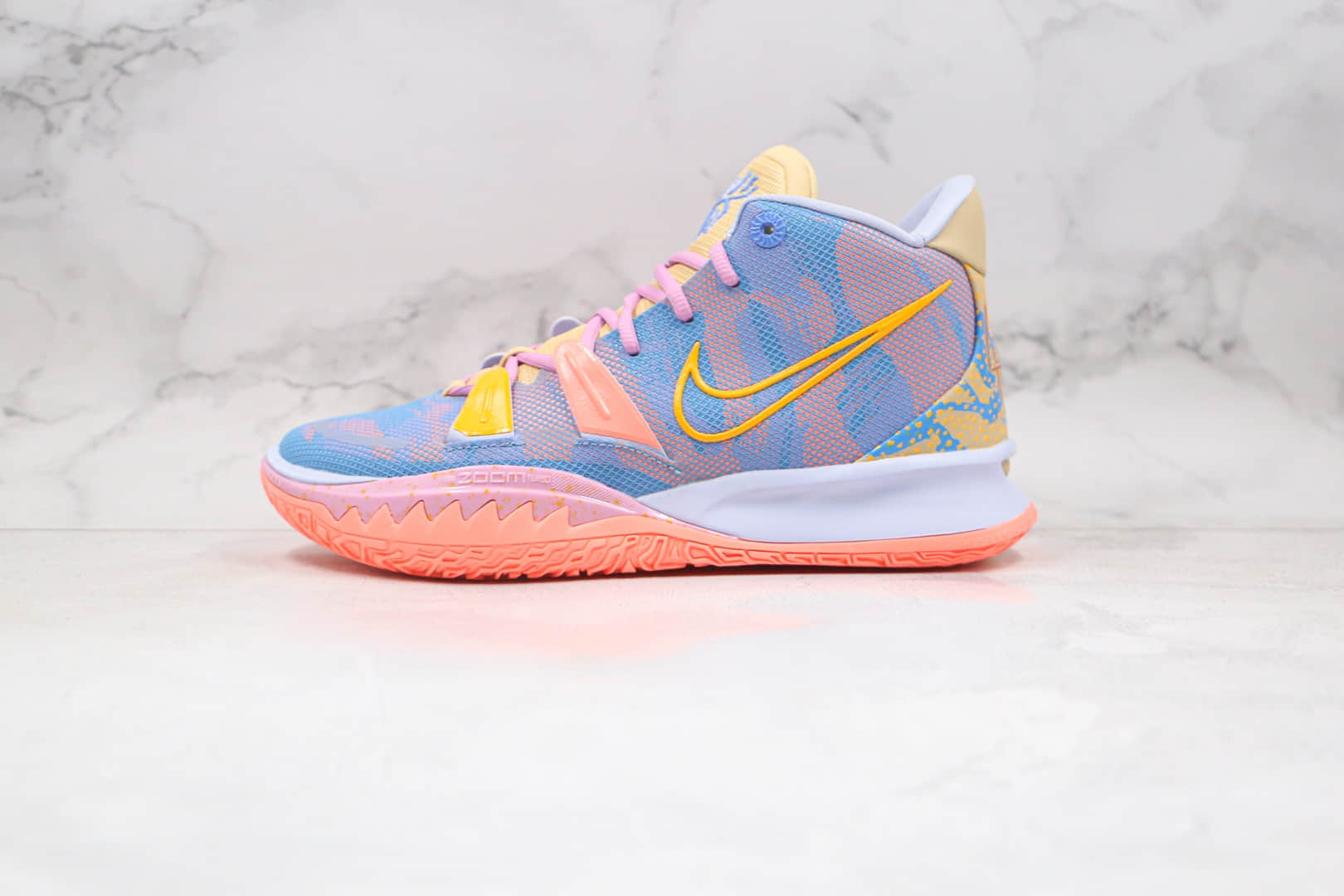 耐克Nike Kyrie 7 EXPRESSIONS纯原版本欧文7代艺术主题蓝粉色篮球鞋内置气垫支持实战 货号:DC0589-003