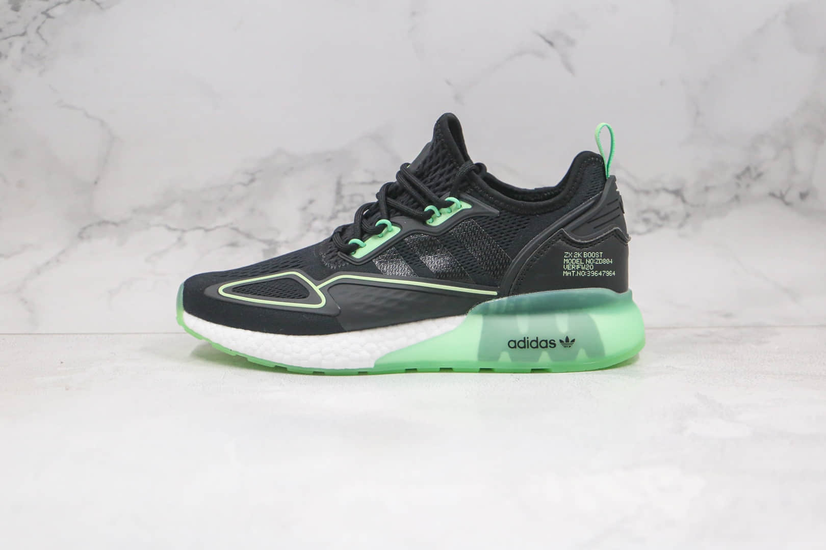 阿迪达斯Adidas Originals ZX 2K Boost纯原版本爆米花易烊千玺同款黑绿色原盒原标 货号:H67935