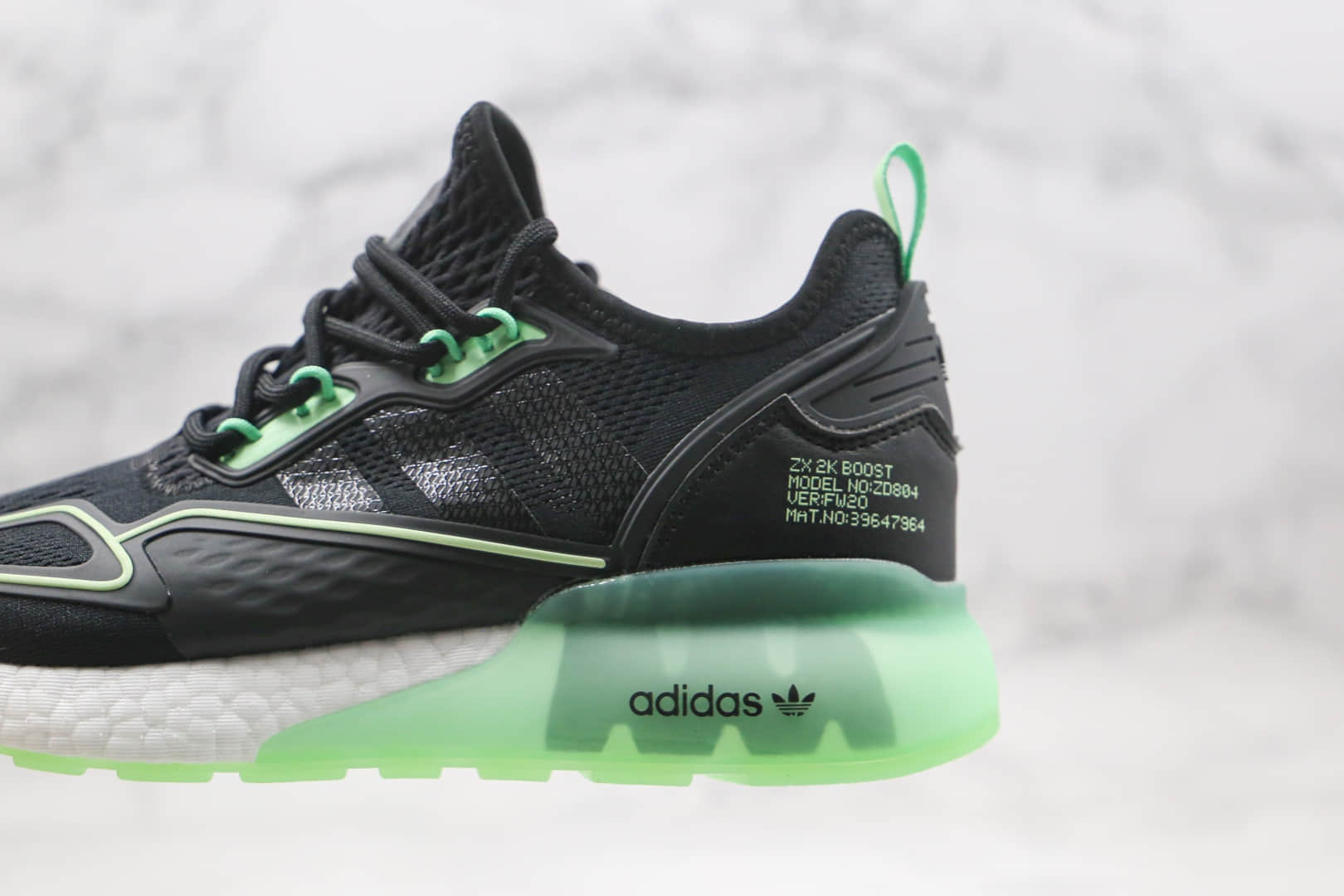 阿迪达斯Adidas Originals ZX 2K Boost纯原版本爆米花易烊千玺同款黑绿色原盒原标 货号:H67935