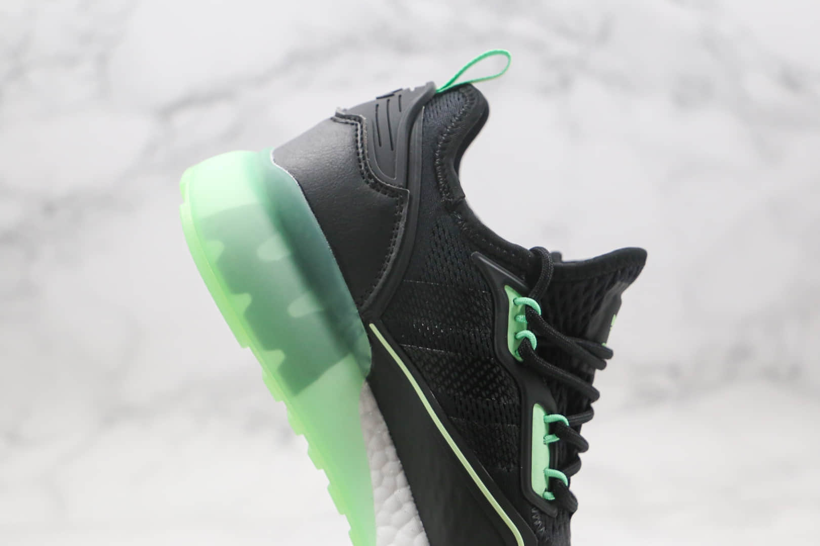 阿迪达斯Adidas Originals ZX 2K Boost纯原版本爆米花易烊千玺同款黑绿色原盒原标 货号:H67935