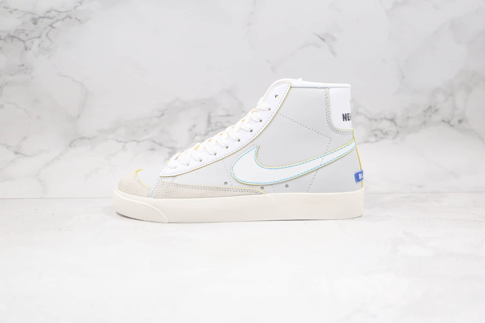 耐克Nike Blazer Mid ’77 Label Maker纯原版本中帮开拓者刮刮乐开口笑板鞋鞋面正确可撕 (ID:60355) - 图片1