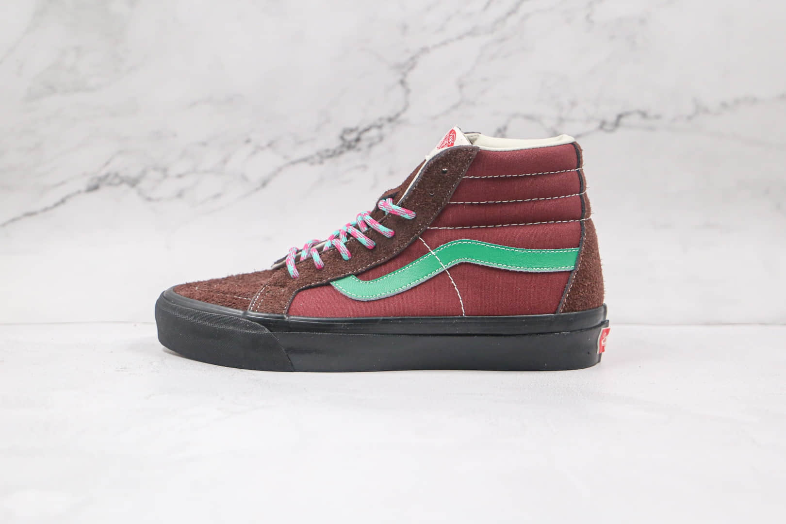 万斯Vans Vault OG SK8-Hi LX LJ901公司级版本高帮麂皮红绿硫化板鞋原盒原标原档案数据开发 (ID:61126) - 图片1
