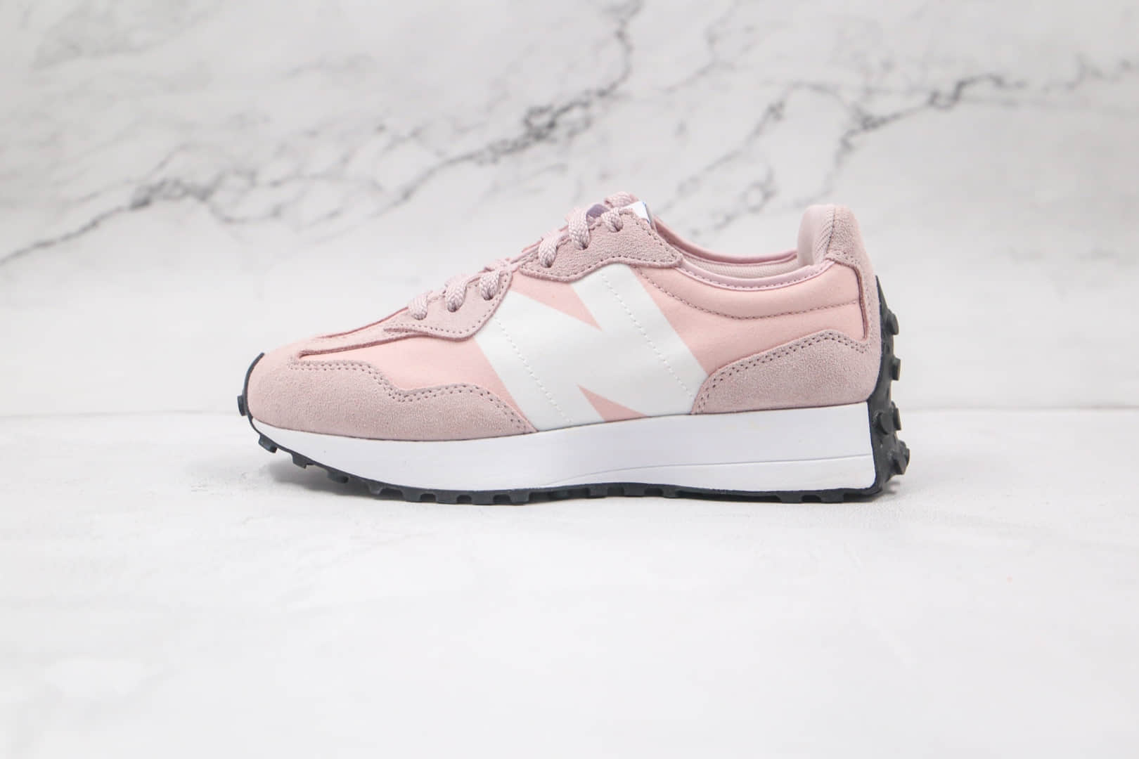 新百伦New Balance 327纯原版本复古慢跑鞋NB327粉白色原盒原标原档案数据开发 (ID:61246) - 图片1