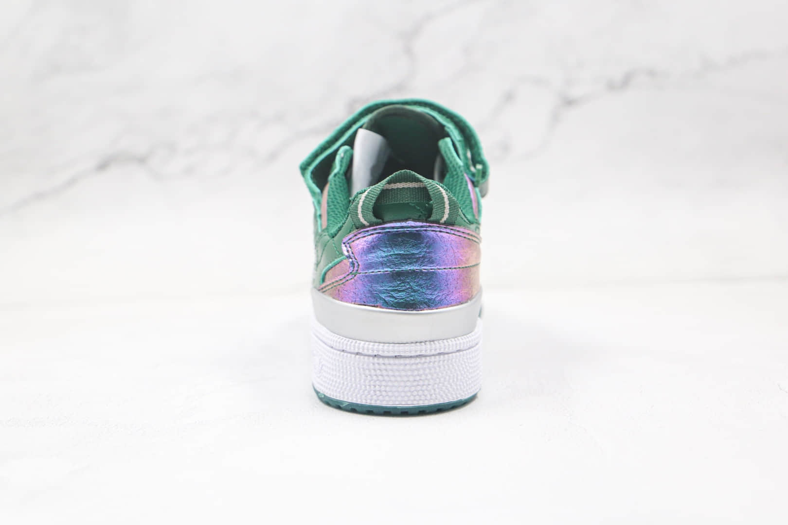 阿迪达斯Adidas Forum Low纯原版本低帮三叶草绿镭射银魔术贴板鞋原盒原标原档案数据开发 货号:H04189