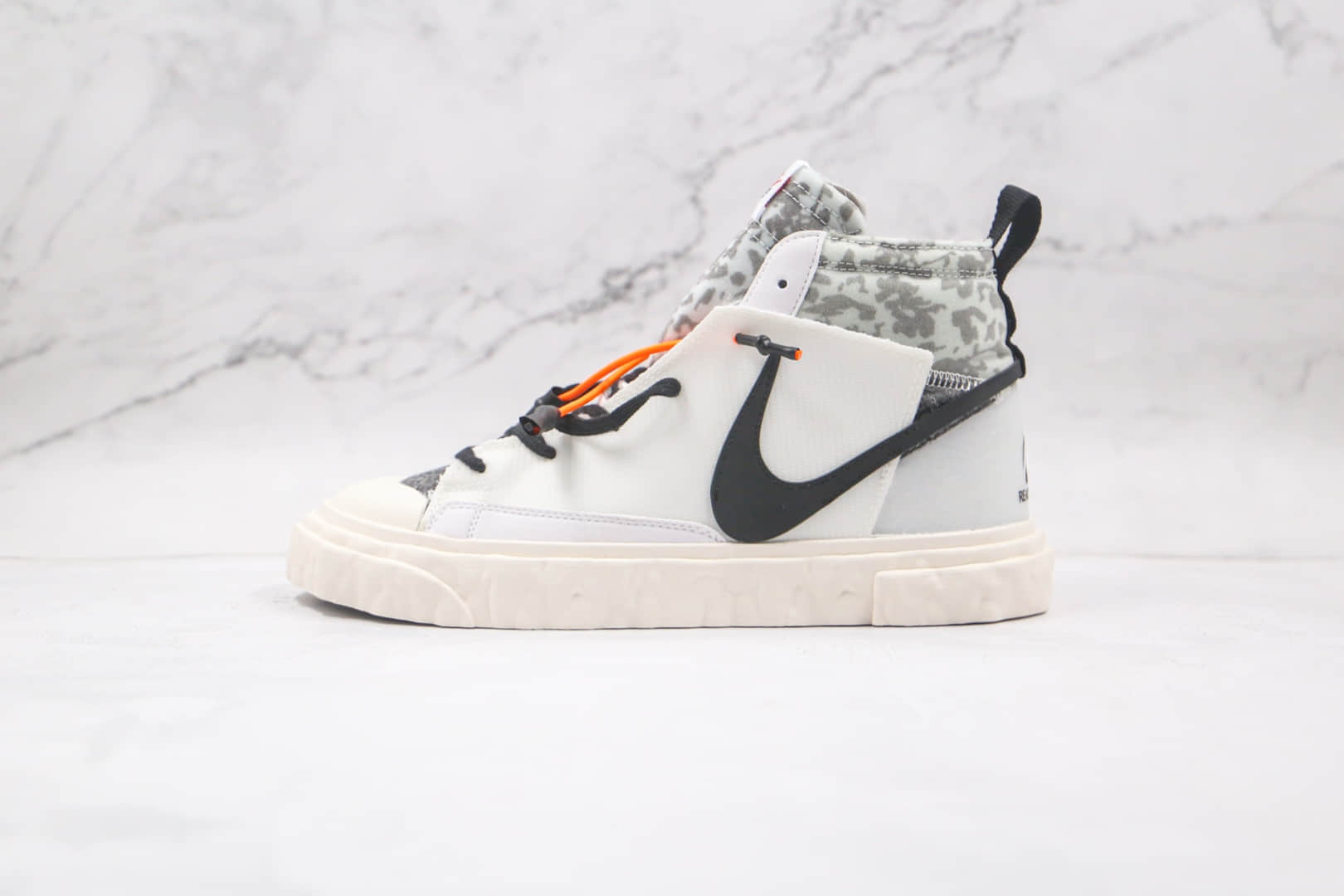 耐克Nike Blazer Mid x READYMADE联名款纯原版本开拓者解构白黑豹纹板鞋原档案数据开发 货号:CZ3589-100