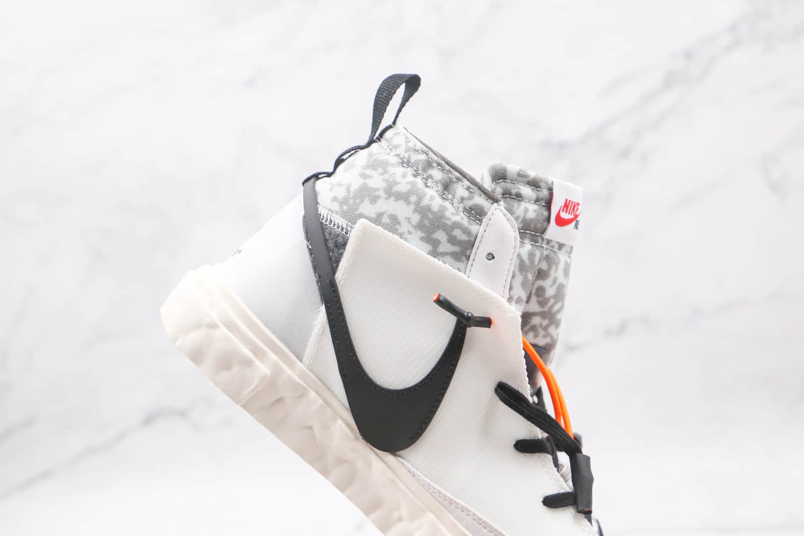 耐克Nike Blazer Mid x READYMADE联名款纯原版本开拓者解构白黑豹纹板鞋原档案数据开发 货号:CZ3589-100