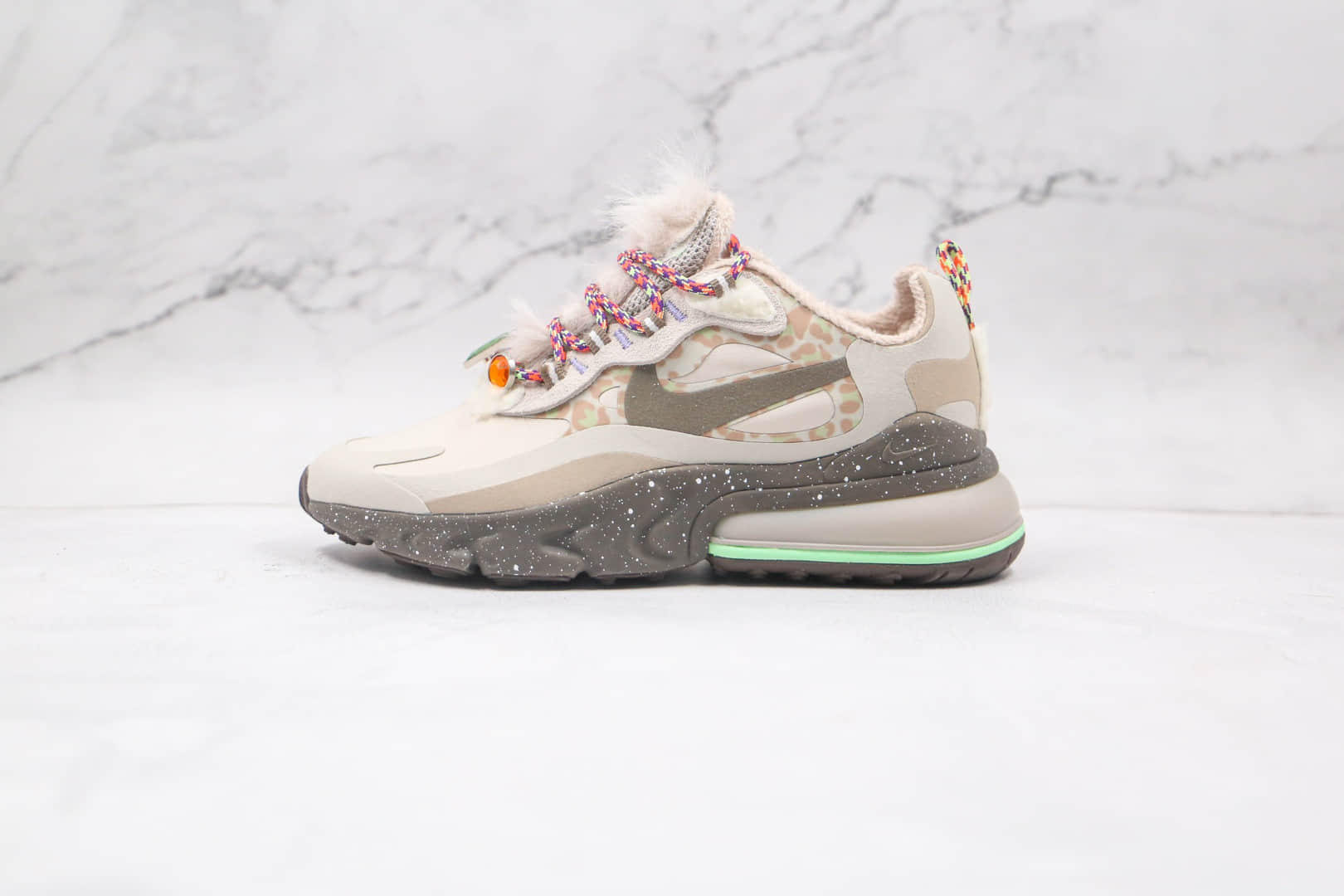 耐克Nike Air Max270纯原版本半掌气垫豹纹泼墨加绒款气垫鞋内置真小潘气垫 (ID:61838) - 图片1