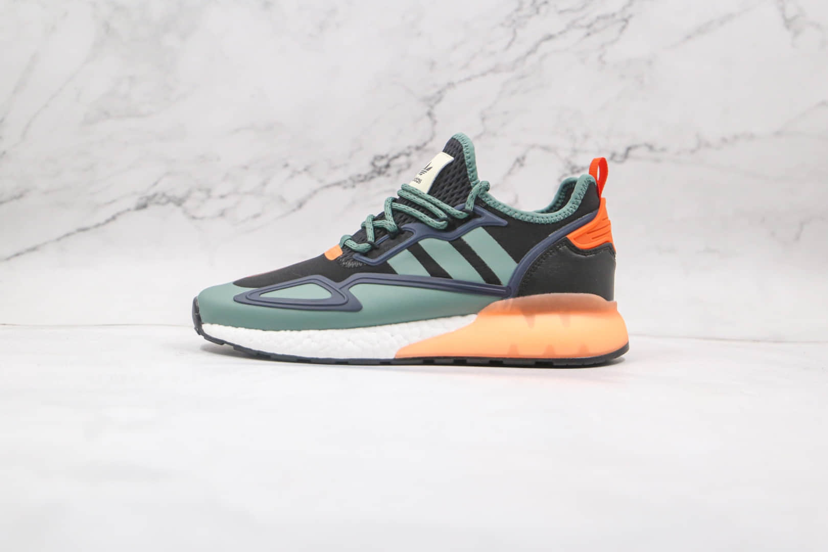 阿迪达斯Adidas ZX 2K BOOST纯原版本三叶草黑绿橙深蓝色爆米花跑鞋原厂BOOST大底 (ID:61926) - 图片1