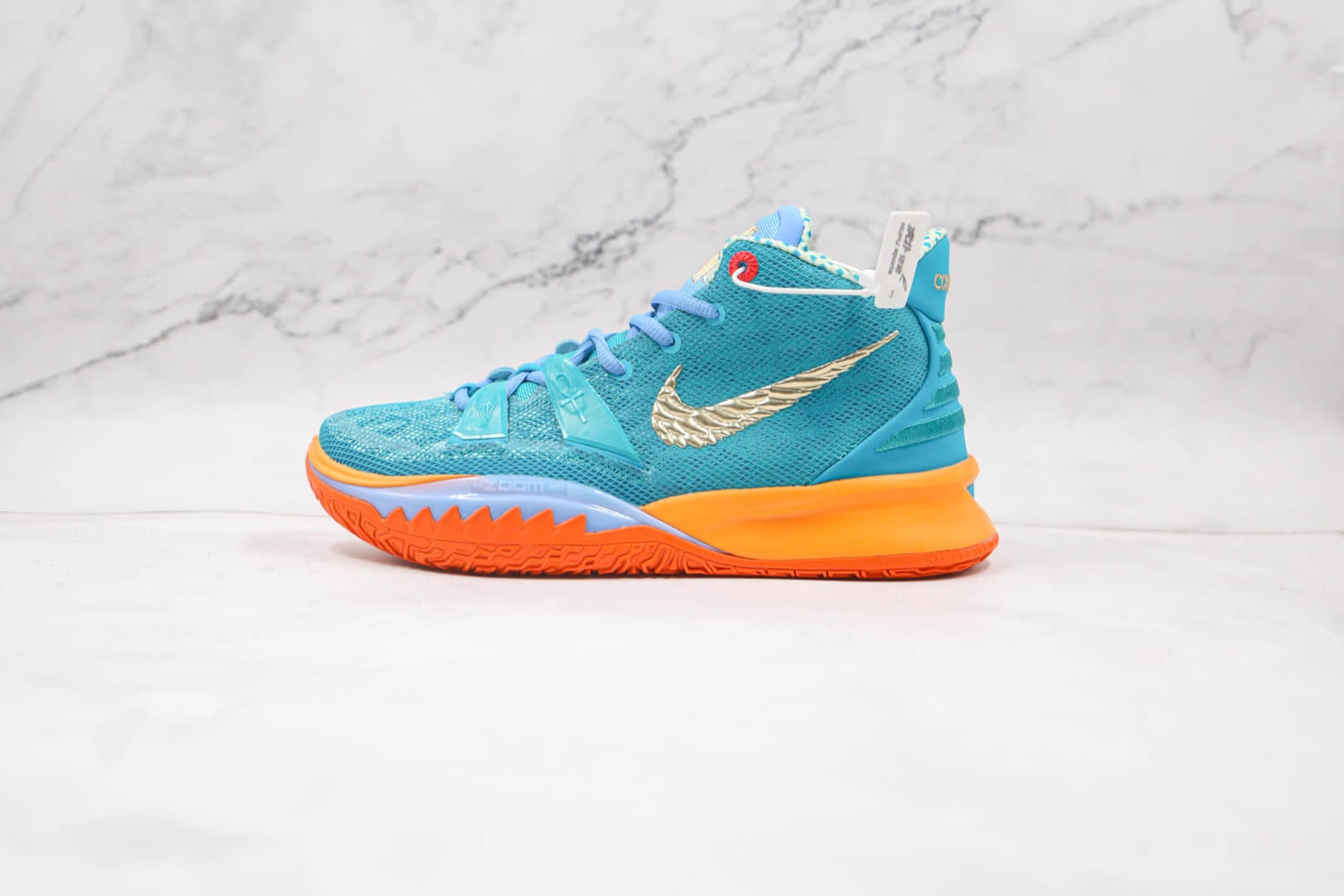 耐克Nike Kyrie 7 Ep纯原版本欧文7代蓝橘色篮球鞋内置气垫支持实战 货号:CT1137-900