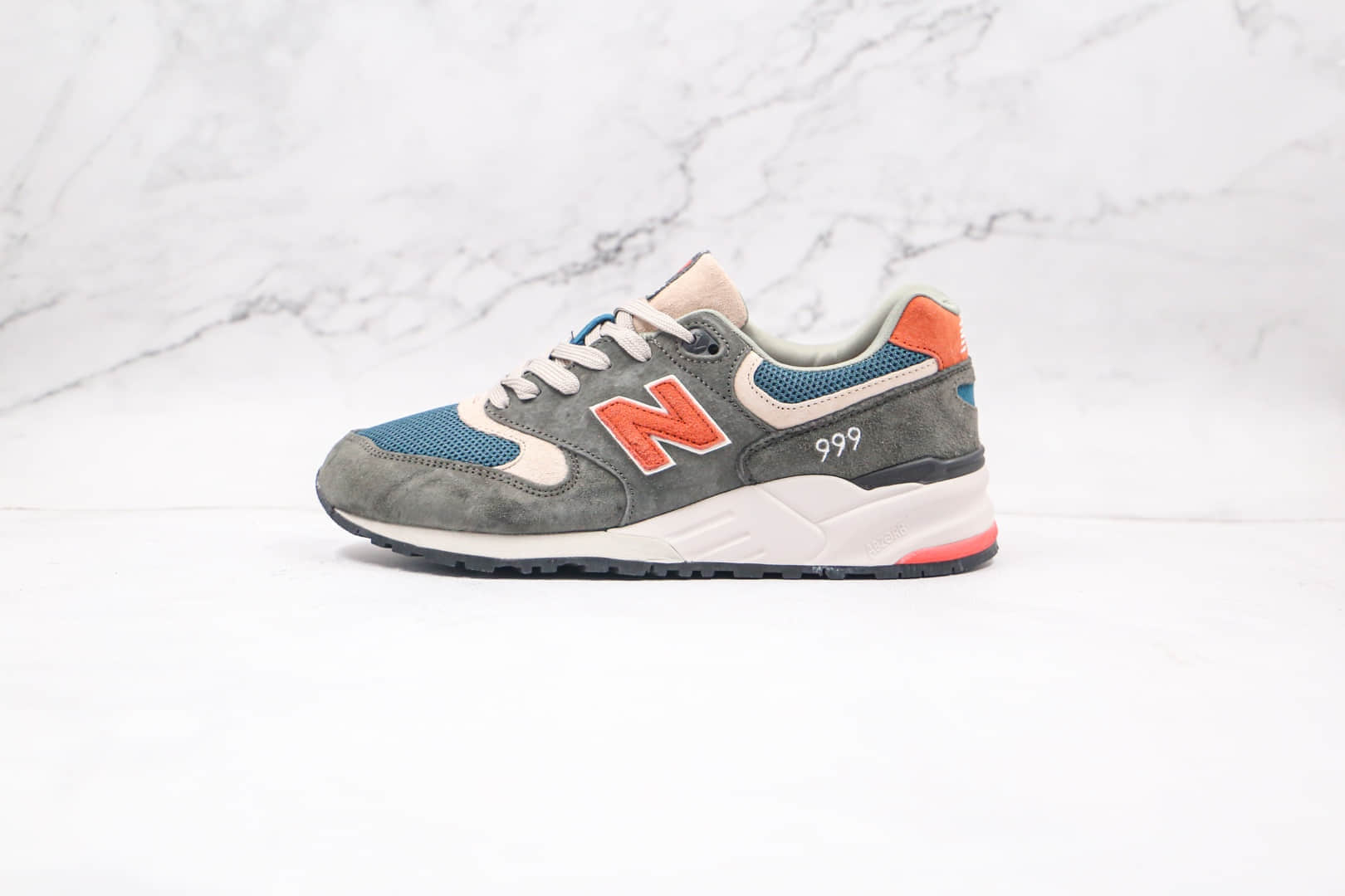 新百伦New Balance 999纯原版本灰橘蓝色NB999复古慢跑鞋原楦头纸板打造 (ID:62382) - 图片1
