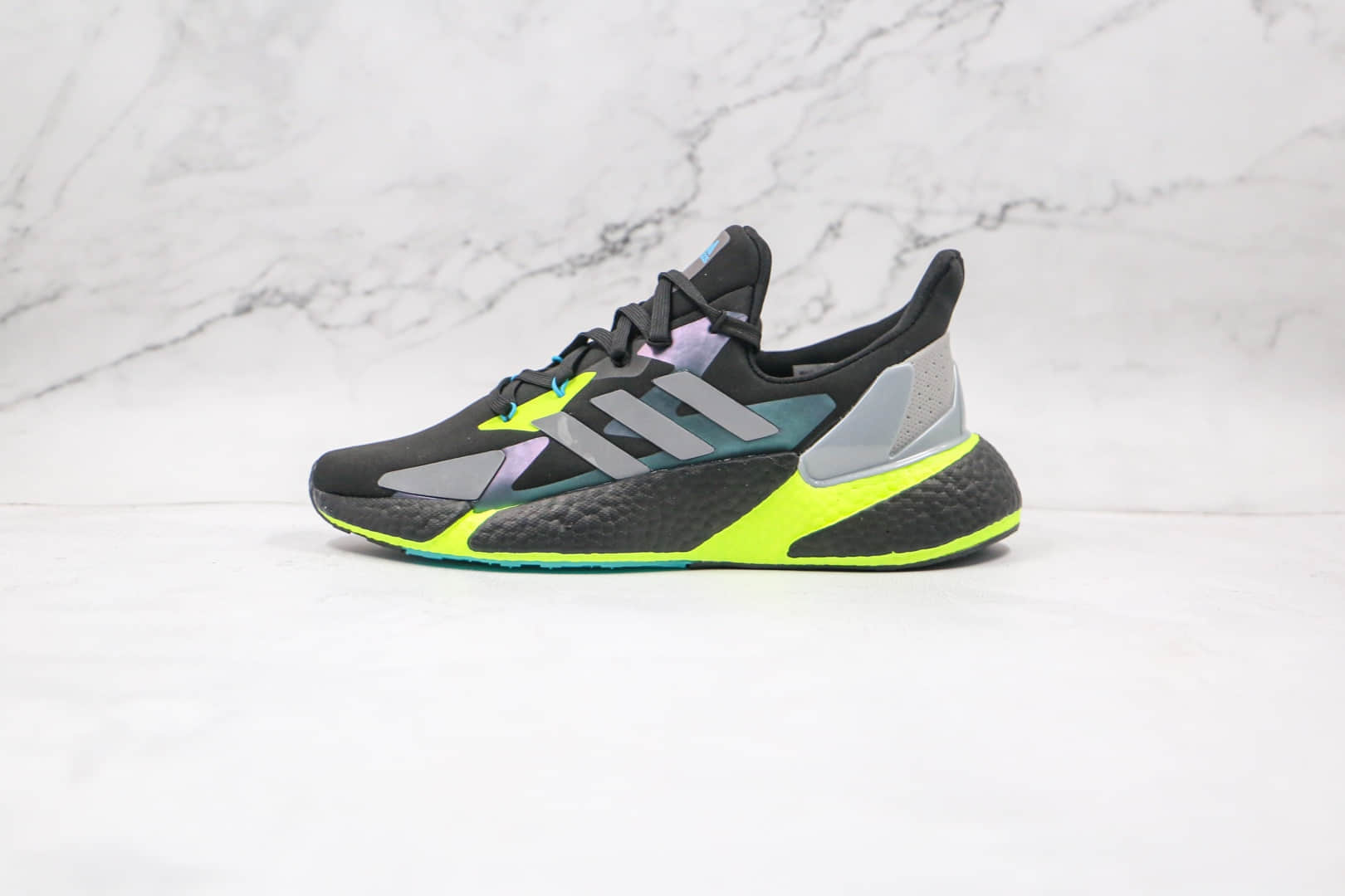 阿迪达斯Adidas X9000L4 Boost纯原版本爆米花X9000LF灰白绿跑鞋原盒原标 货号:FW8385