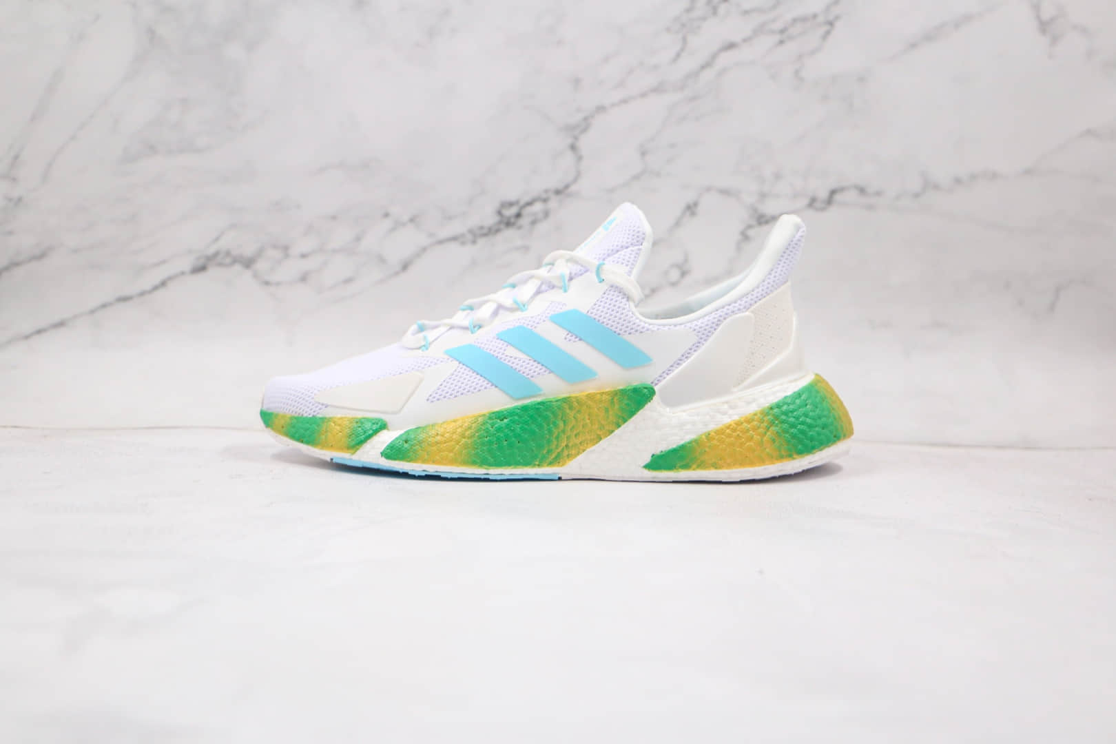 阿迪达斯Adidas X9000L4 Boost纯原版本爆米花跑鞋X9000L4灰白绿色原档案数据开发 (ID:62762) - 图片1