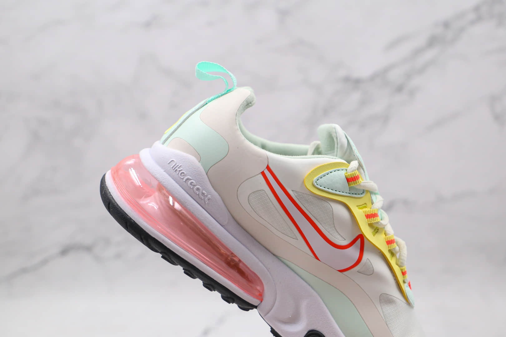 耐克Nike React Air Max 270V2纯原版本半掌气垫Max270白绿色跑鞋原厂真小潘气垫 货号:CV8818-102