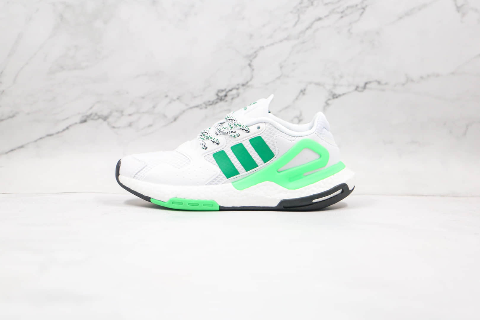 阿迪达斯Adidas Originals 2021 Day Jogger Boost 2021纯原版本三叶草夜行者二代白绿色爆米花跑鞋原鞋开模 (ID:62924) - 图片1