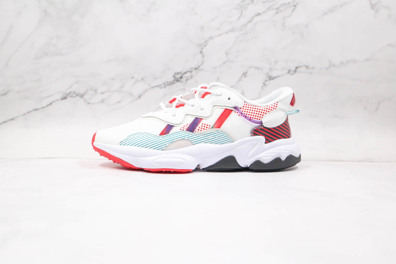 阿迪达斯Adidas OZWEEGO 2021纯原版本三叶草白红绿渐变反光水管老爹鞋原盒原标 (ID:63076) - 图片1