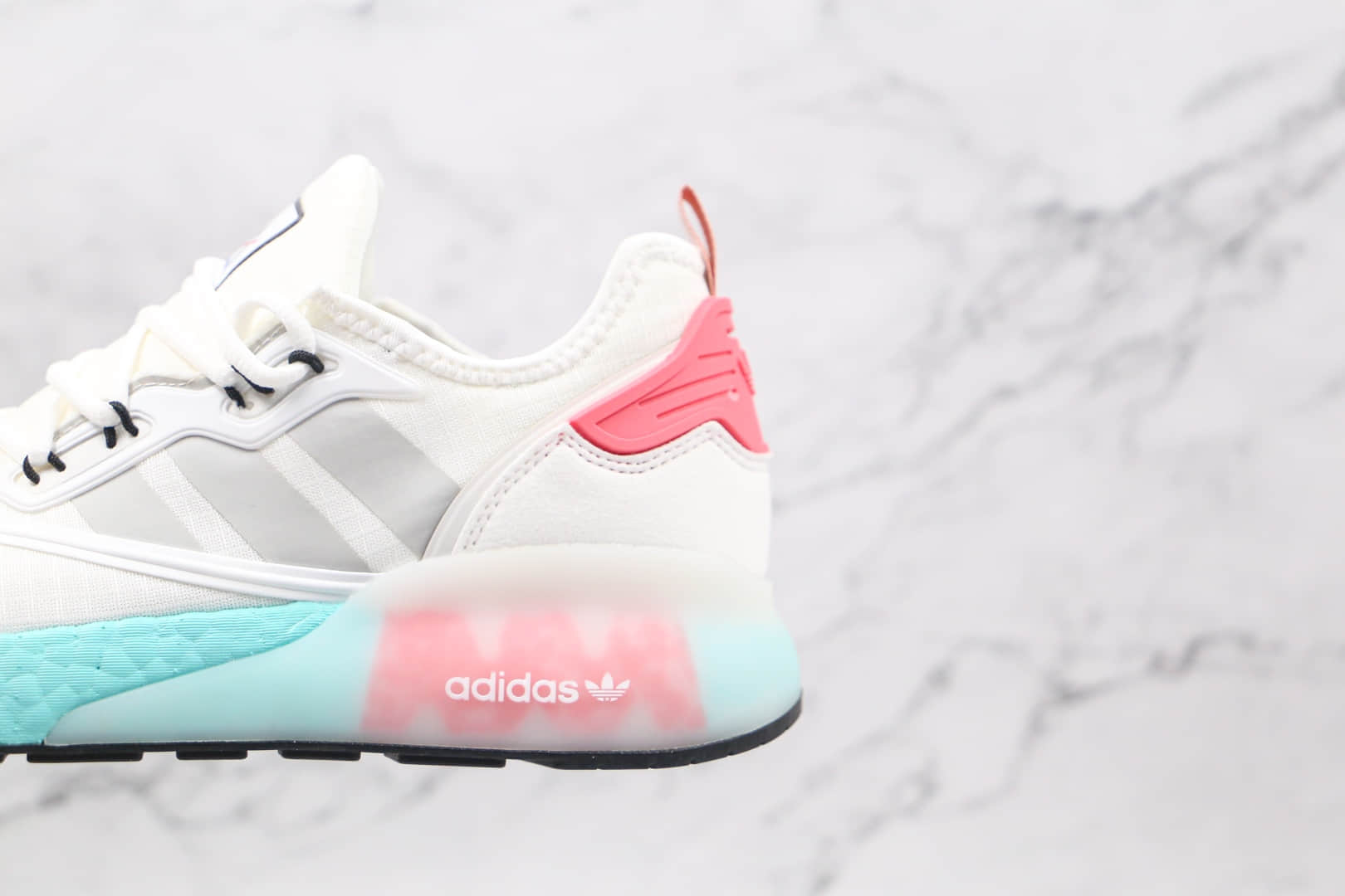 阿迪达斯Adidas Originals ZX 2K Boost纯原版本三叶草爆米花ZX 2K白灰红蓝色跑鞋原档案数据开发 货号:FY7054
